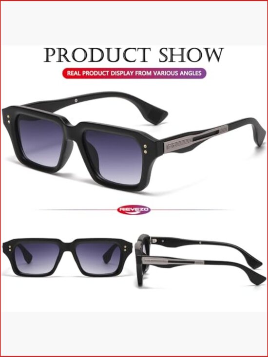 Rectangular Sunglasses UV400 Protection 90\'s Retro Designer Shades